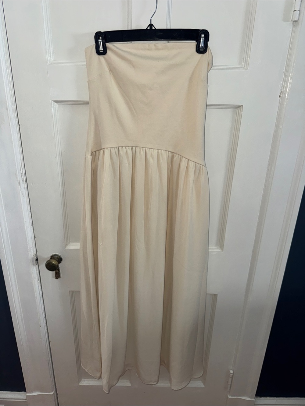a new day Cream Strapless Maxi Dress with Gathered Skirt